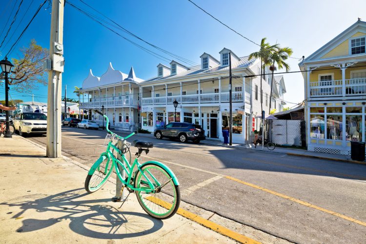 Key West famous Duval street view, south Florida Keys, United states of America